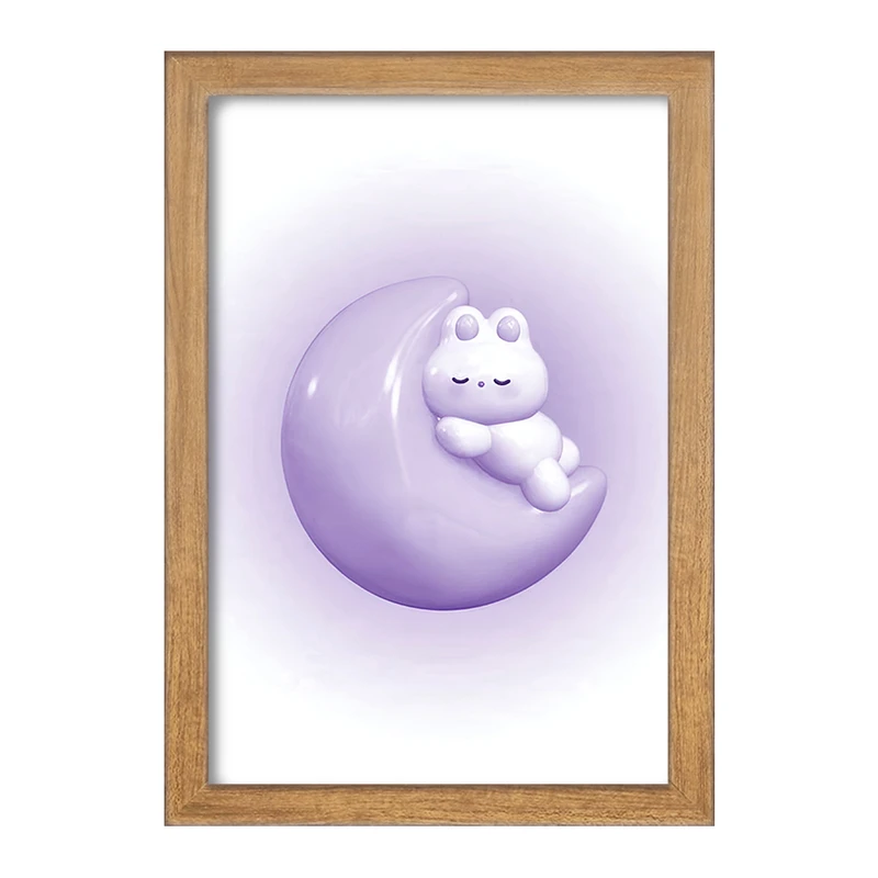 تابلو خندالو مدل خرگوش و ماه کیوت کد F3728