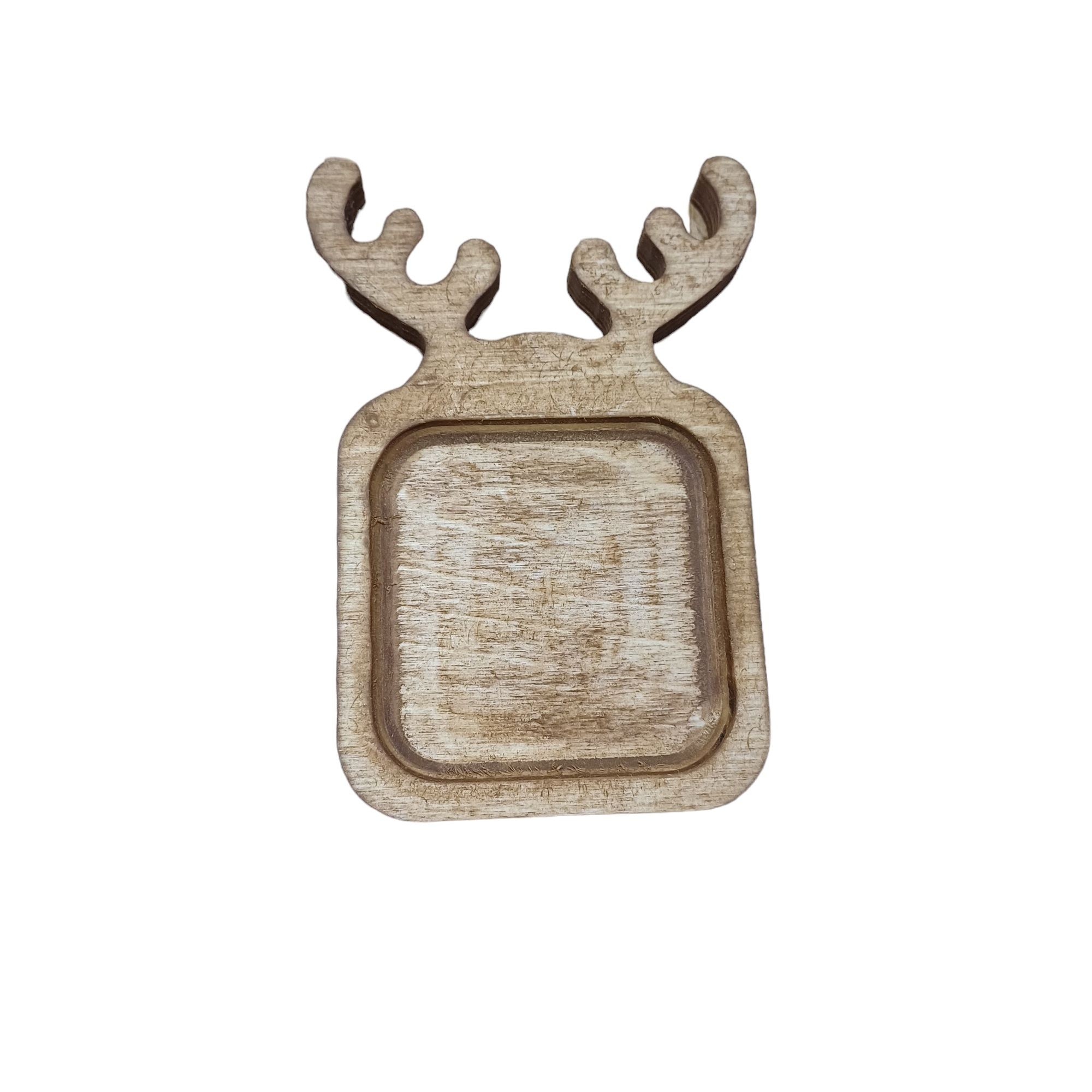 زیر لیوانی چوبی مدل مربع طرح گوزن بسته 2 عددی