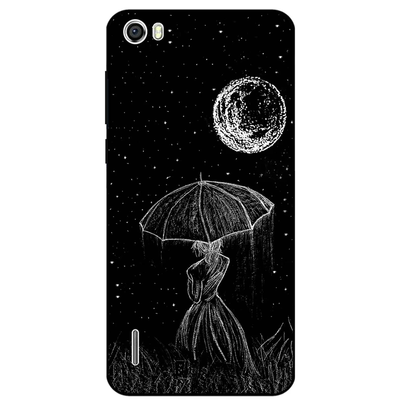 کاور مگافون طرح دختر و ماه مدل 1369 مناسب برای گوشی موبایل آنر 6       