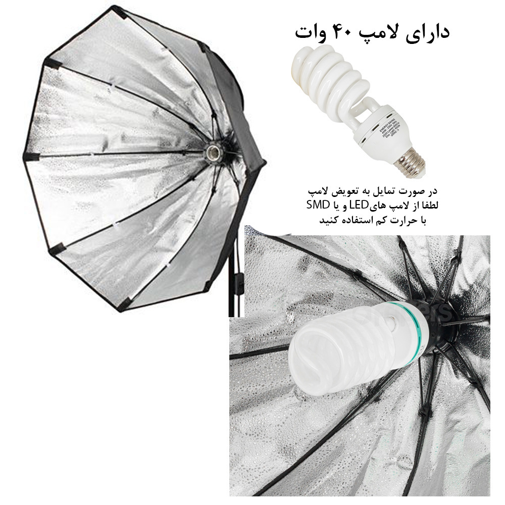 نور ثابت ال ای دی زومی مدل Octagon 80 مجموعه 2 عددی