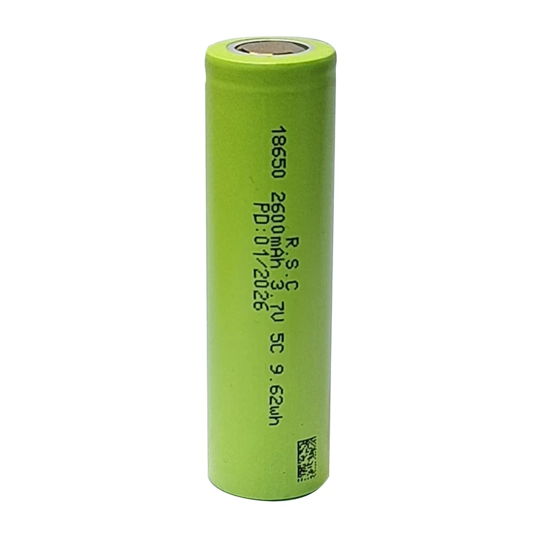 باتری لیتیوم یون قابل شارژ آر اس سی مدل RSC-18650-5C-2600 ظرفیت 2600 میلی‌ آمپر ساعت