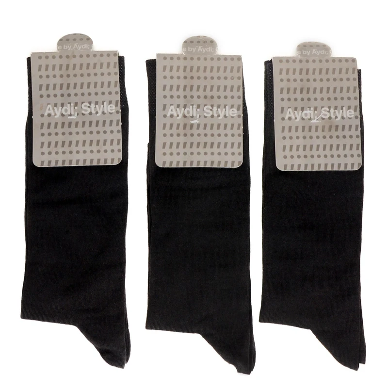 جوراب ساق بلند مردانه آیدی استایل مدل ساده 301 بسته 3 عددی