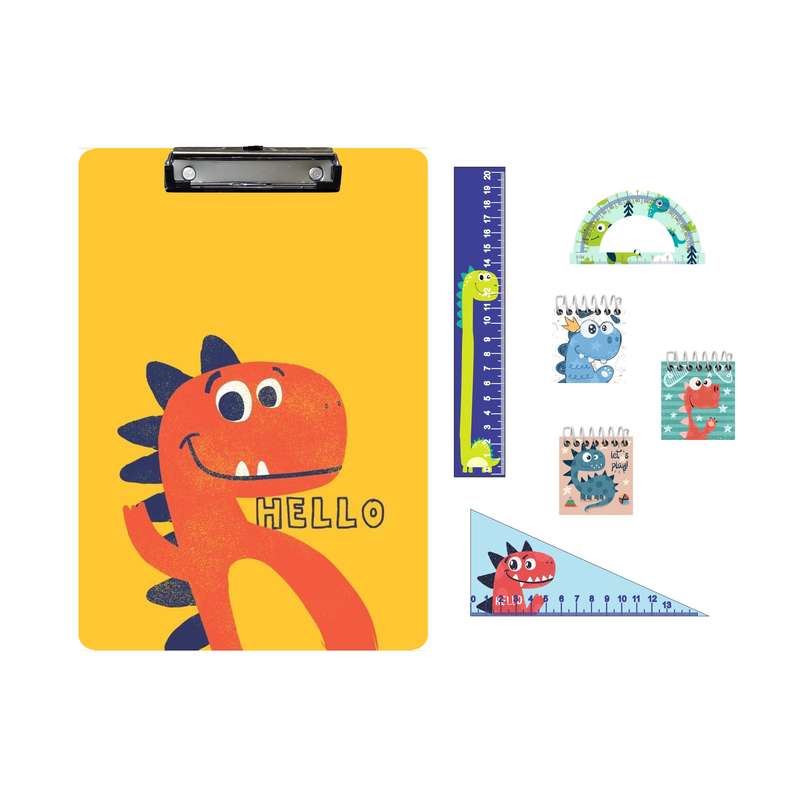 بسته لوازم تحریر مدل دایناسور فانتزی مجموعه 7 عددی