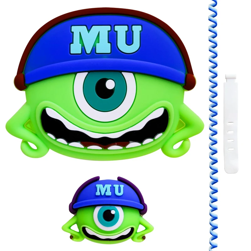 محافظ کابل طرح هیولا مدل Mike Wazowski به همراه محافظ شارژر دیواری مجموعه 4 عددی