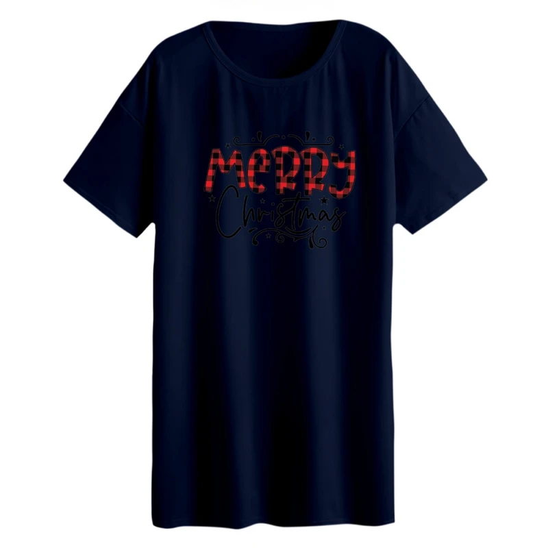 تی شرت لانگ زنانه مدل نوشته کریسمس کد 20