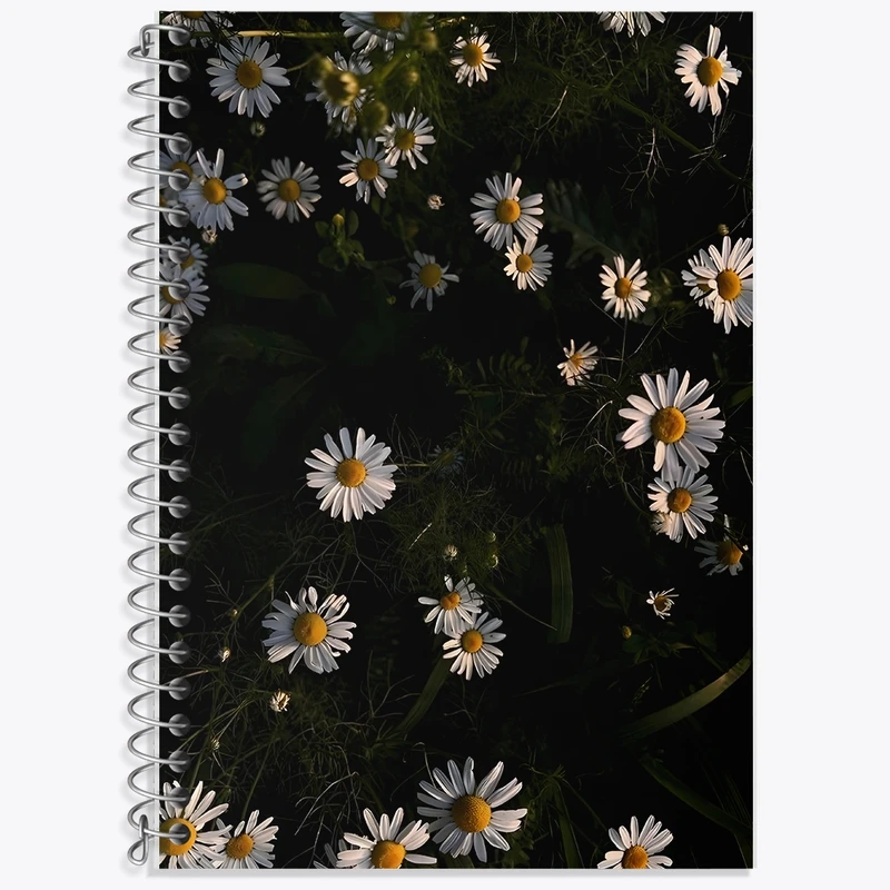 دفتر زبان 50 برگ خندالو مدل دو خط طرح گل بابونه کد F1382