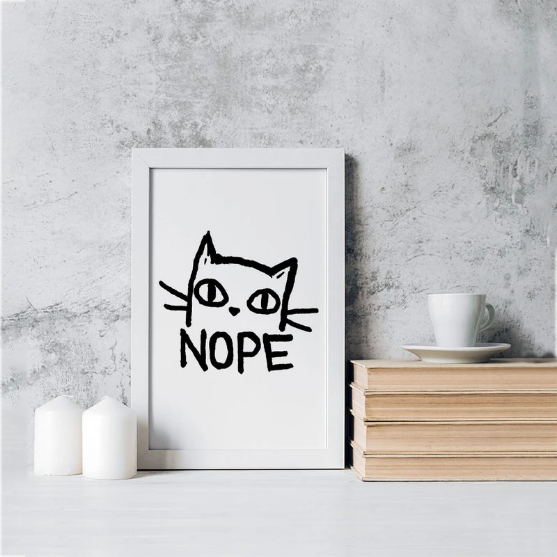 تابلو یاسین دکوراتیو مدل گربه بامزه کد M533