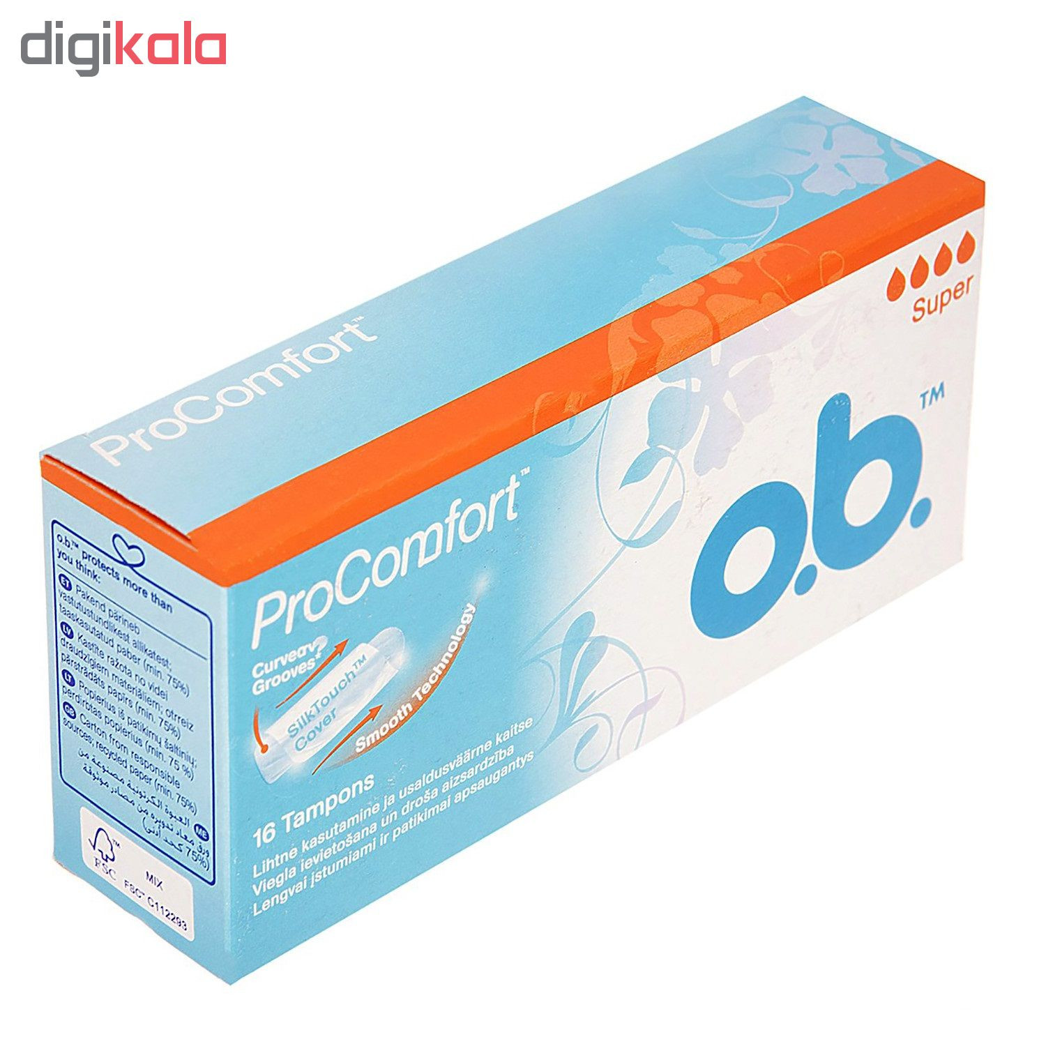 تامپون او.بی مدل Super بسته 16 عددی