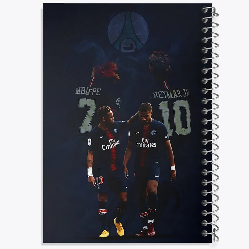 دفتر ژورنال نویسی 50 برگ خندالو مدل نقطه ای طرح امباپه و نیمار کد N2786