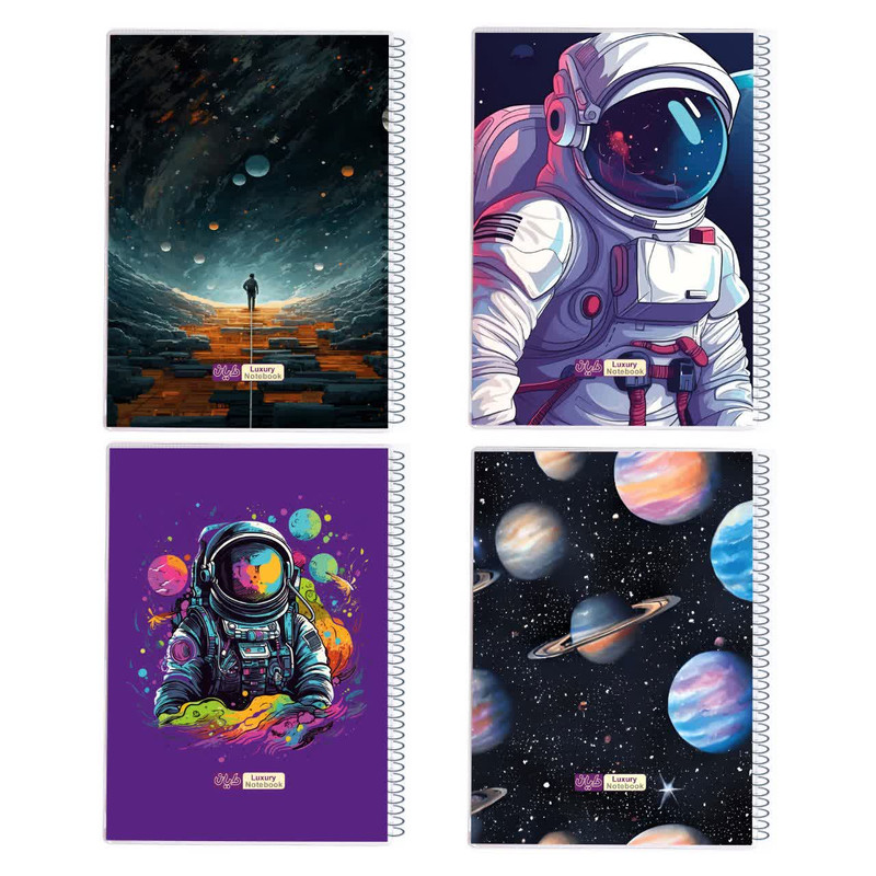 دفتر مشق 80 برگ دایان طرح فضانورد 2 کد 55242 بسته 4 عددی