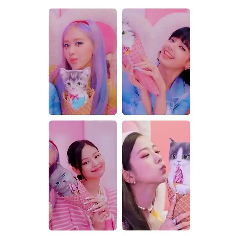استیکر کارت مدل PH-457 طرح فتوکارت گروه بلک پینک Blackpink بسته 4 عددی