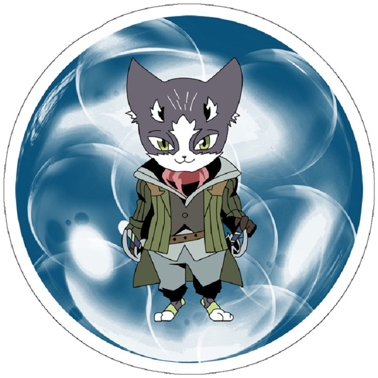 استیکر لپ تاپ مدل Log Horizon - Nyanta Cat Cute Chibi Cool