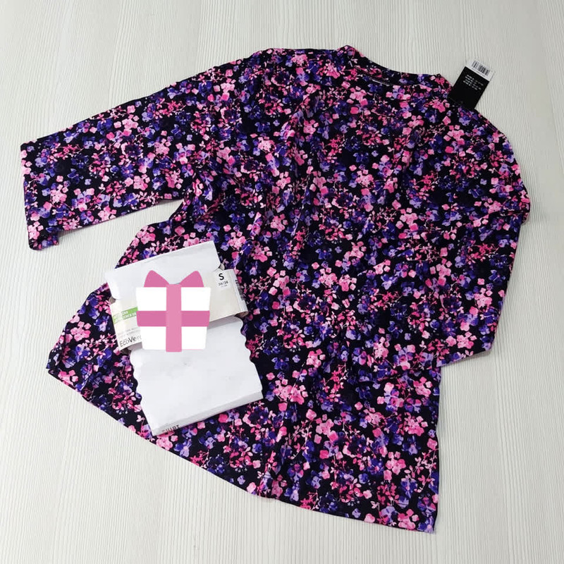 بلوز آستین سه ربع زنانه اسمارا مدل ویسکوز گلدار