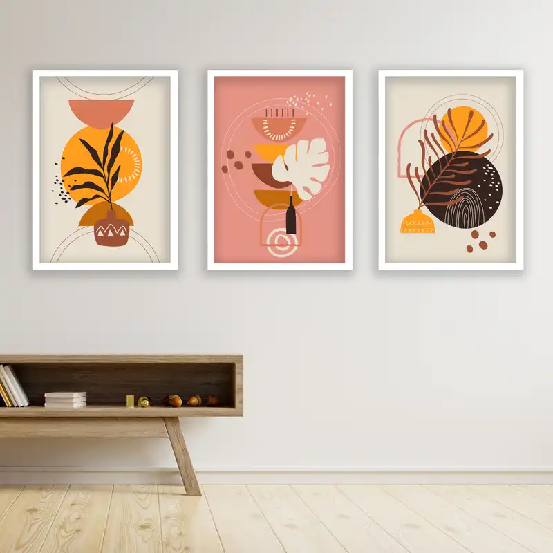 تابلو مدل مینیمال دکوراتیو کد LA-G30158 مجموعه 3 عددی