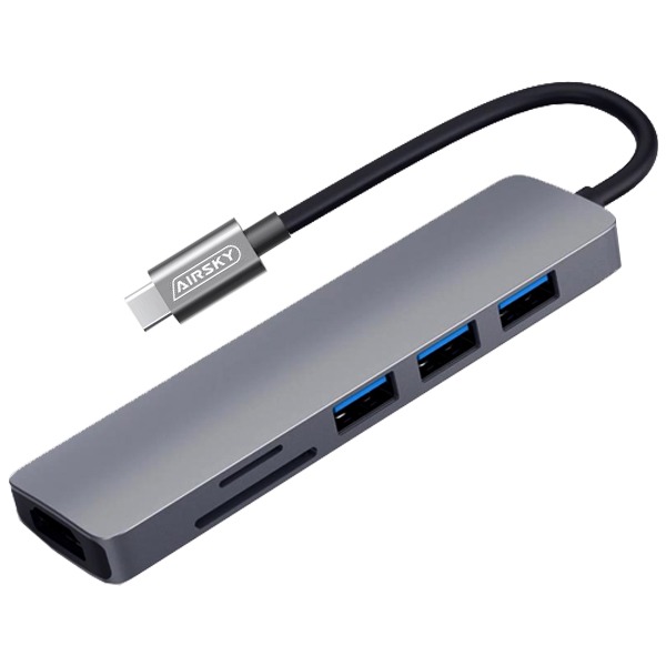 مبدل USB-C به HDMI/USB/TF ایراسکای مدل DJ61666