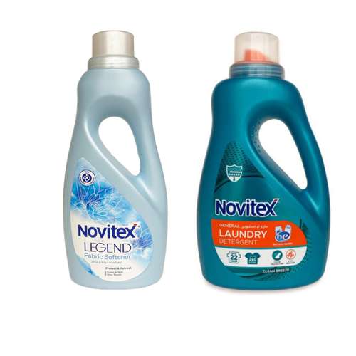 	 مایع لباسشویی و مایع نرم کننده حوله و لباس نویتکس مدل Legend وزن 1350 گرم مجموعه 2 عددی