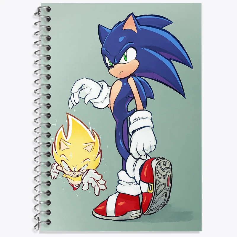 دفتر زبان 50 برگ خندالو مدل دو خط طرح سونیک (Sonic) کد 37042
