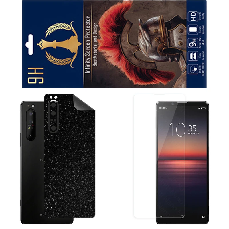 محافظ صفحه نمایش اینفینیتی مدل PRO مناسب برای گوشی موبایل سونی Xperia 1 II به همراه برچسب پوششی