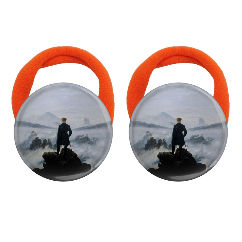 کش مو زنانه مدل نقاشی سرگردان بر فراز دریای مه از فریدریش کد S15149 بسته دو عددی