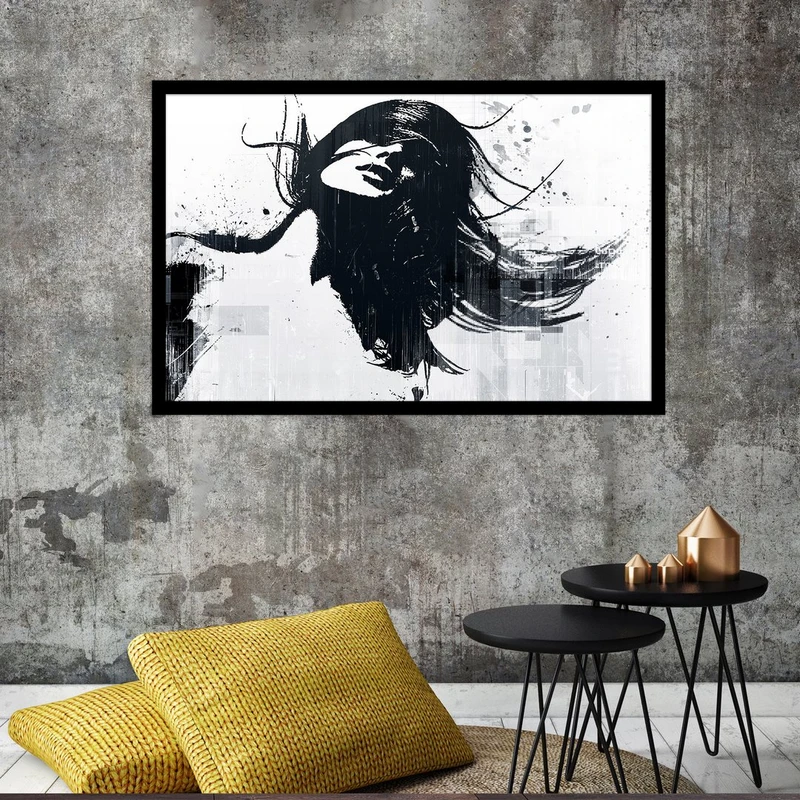 تابلو بکلیت طرح سیاه قلم چهره مدل B-S3894