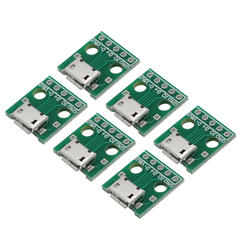 سوکت مادگی میکرو یو اس بی مدل Breakout board بسته 6 عددی