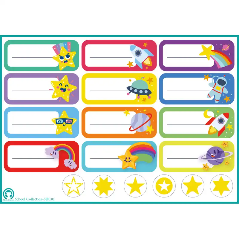 برچسب میو استیکر مدل نام و نام خانوادگی اسکول کالکشن کد SHC01
