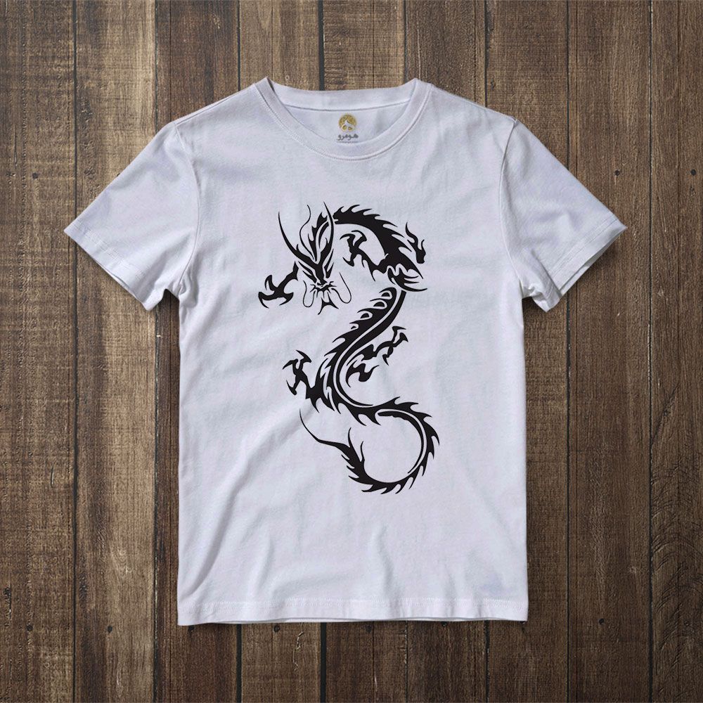 تی شرت آستین کوتاه مردانه هومرو مدل TW165 طرح اژدها -  - 4