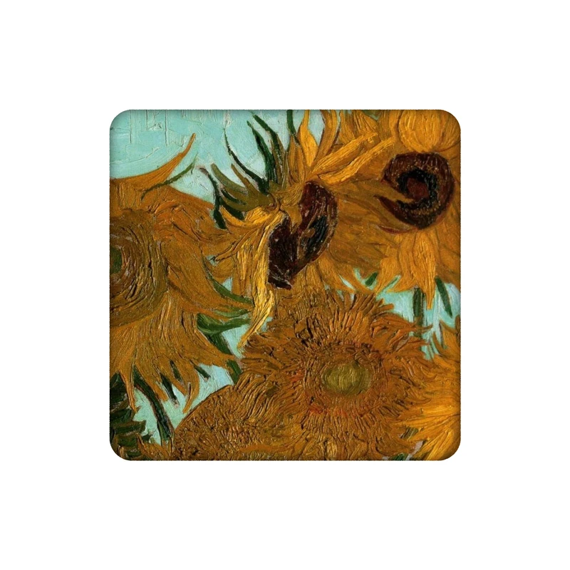 زیر لیوانی طرح نقاشی گل های آفتابرگردان ونگوگ کد    4986933