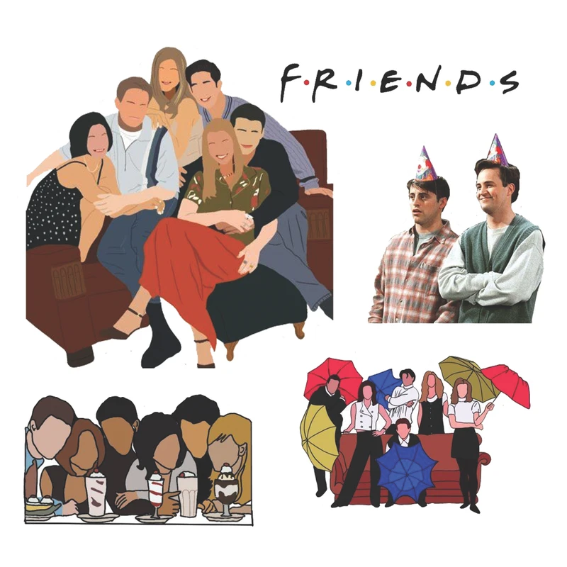 استیکر لپ تاپ طرح Friends کد 28017 مجموعه 5 عددی