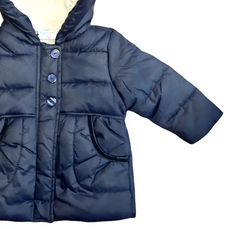 کاپشن دخترانه توپومینی مدل خالدار رنگ سرمه ای