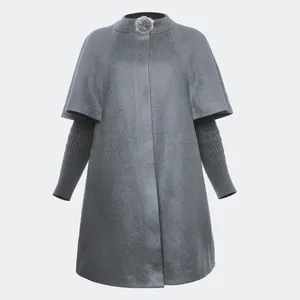 پالتو زنانه مدل آفتاب کد 4004 رنگ طوسی روشن