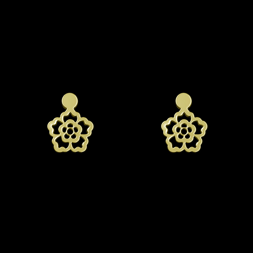 گوشواره طلا 18 عیار زنانه مدوپد مدل گل کد GA1-14629