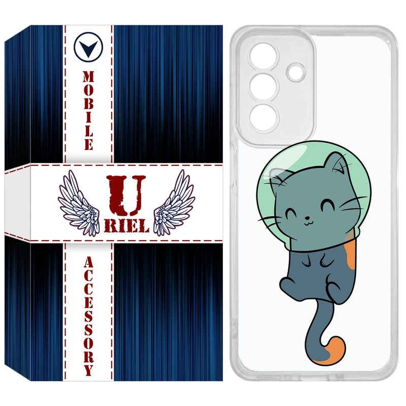 کاور یوریل مدل Clear کد 61 طرح گربه مناسب برای گوشی موبایل سامسونگ Galaxy A36
