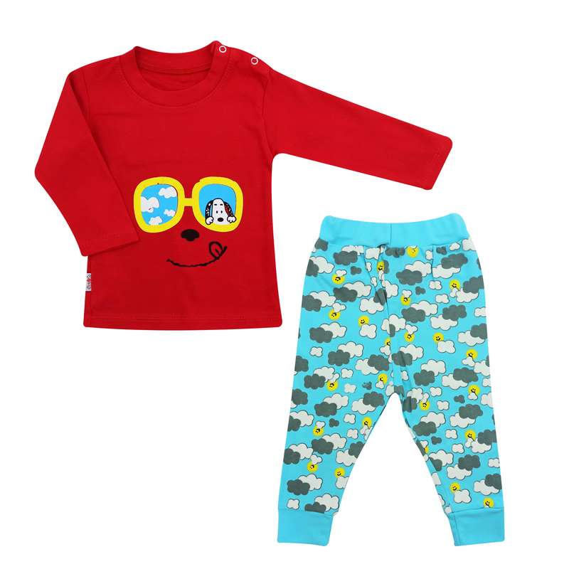 ست تی شرت و شلوار نوزادی مدل لبخند