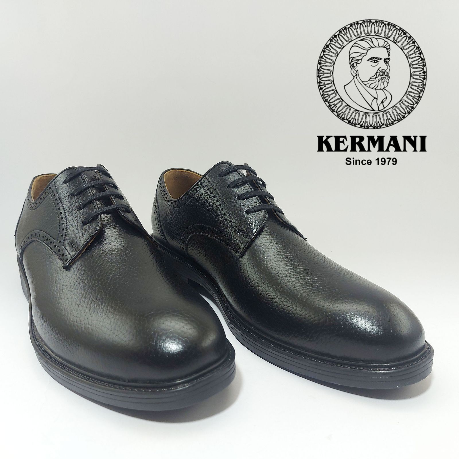 کفش مردانه کرمانی مدل چرم دستدوز طبیعی فلوتر کد 1062 رنگ مشکی -  - 4