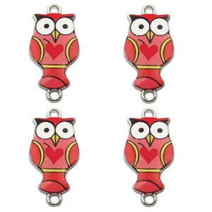 آویز دستبند دخترانه طرح جغد کد 115 بسته 4 عددی