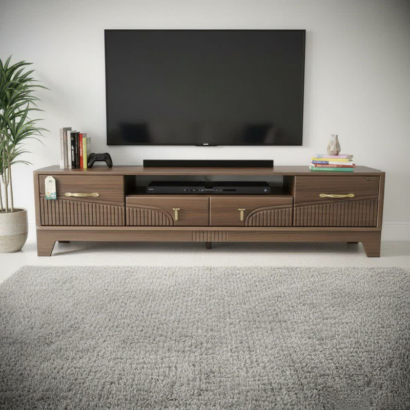 میز تلویزیون آرچین چوب مدل کبریتی  مناسب برای تلویزیون تا 75 اینچ