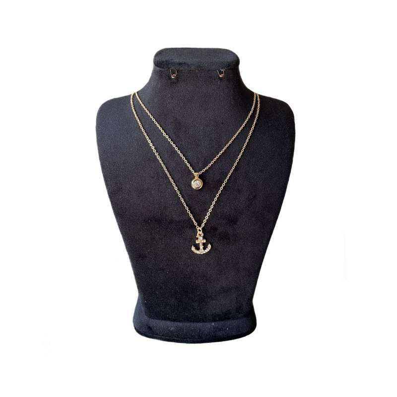 گردنبند زنانه مدل لنگرو نگین