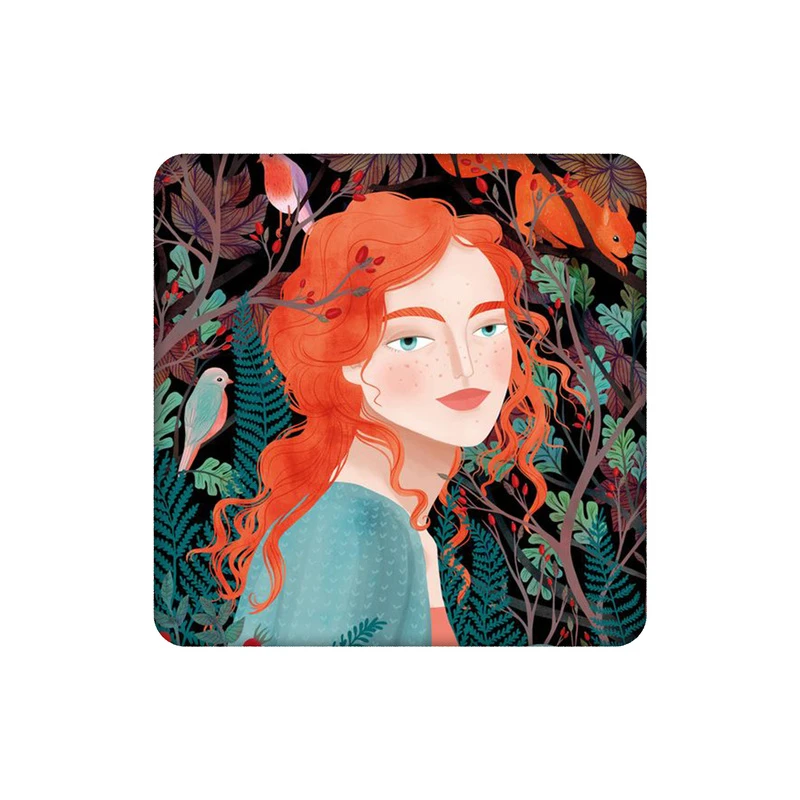 زیرلیوانی طرح دختر پاییزی و روباه کد 9979621