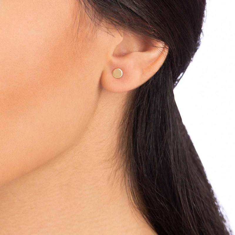 گوشواره میخی طلا   18 عیار زنانه سایا گلد مدل دایره WE270 - 2