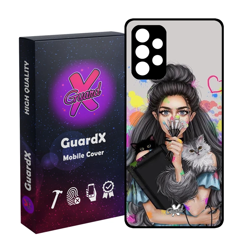 کاور گارد ایکس طرح Girl مدل Glass10386 مناسب برای گوشی موبایل سامسونگ Galaxy A32 4G