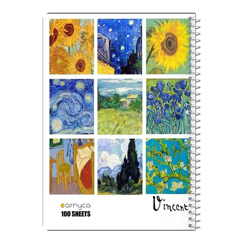 دفتر مشق 100 برگ سیمی کارنیکا طرح نقاشی های ون گوگ Van Gogh Paintings کد 63948