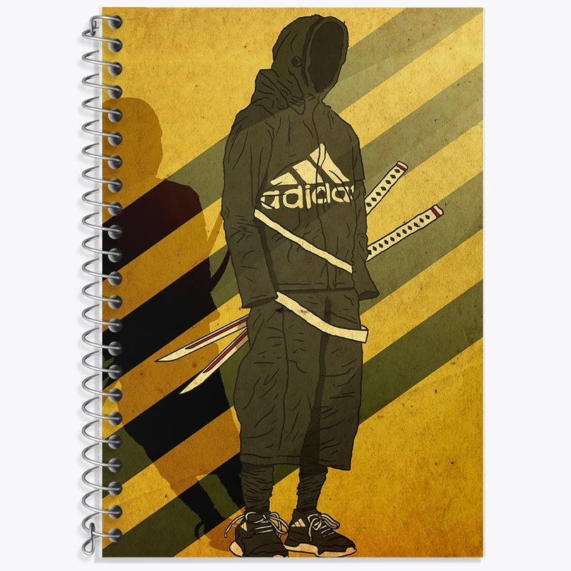 دفتر زبان 50 برگ خندالو مدل سه خط طرح آدیداس (Adidas) کد F1124