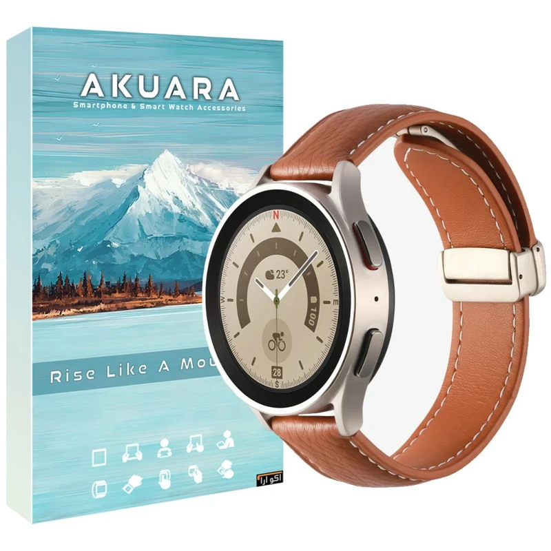 بند آکوآرا مدل Magnetic Leather AK مناسب برای ساعت هوشمند هایلو RS5