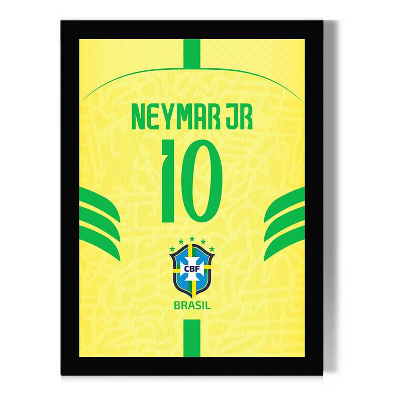 تابلو مدل دیواری طرح کیت تیم ملی برزیل کوپا 2024 اسم و شماره نیمار کد FD641