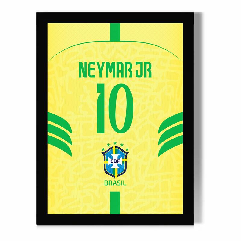 تابلو مدل دیواری طرح کیت تیم ملی برزیل کوپا 2024 اسم و شماره نیمار کد FD641