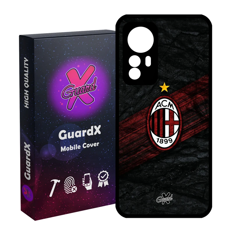 کاور گارد ایکس طرح AC Milan مدل Glass10057 مناسب برای گوشی موبایل شیائومی Mi 12/Mi 12X/Mi 12S