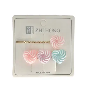 سنجاق مو دخترانه مدل 0008  طرح آبنبات بسته دو عددی