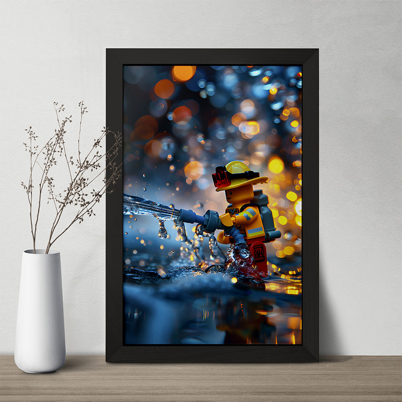 تابلو خندالو مدل لگو آتش نشان(Lego) کد F6554