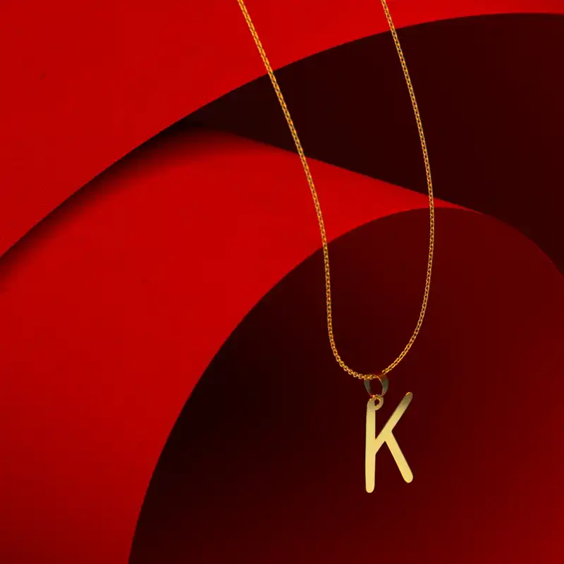 گردنبند طلا 18 عیار زنانه مدوپد مدل حرف K کد H3-1-1583